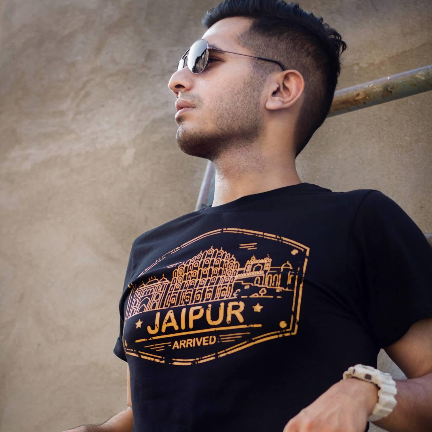 Jaipur Stamp - Black T-Shirt - Raahi