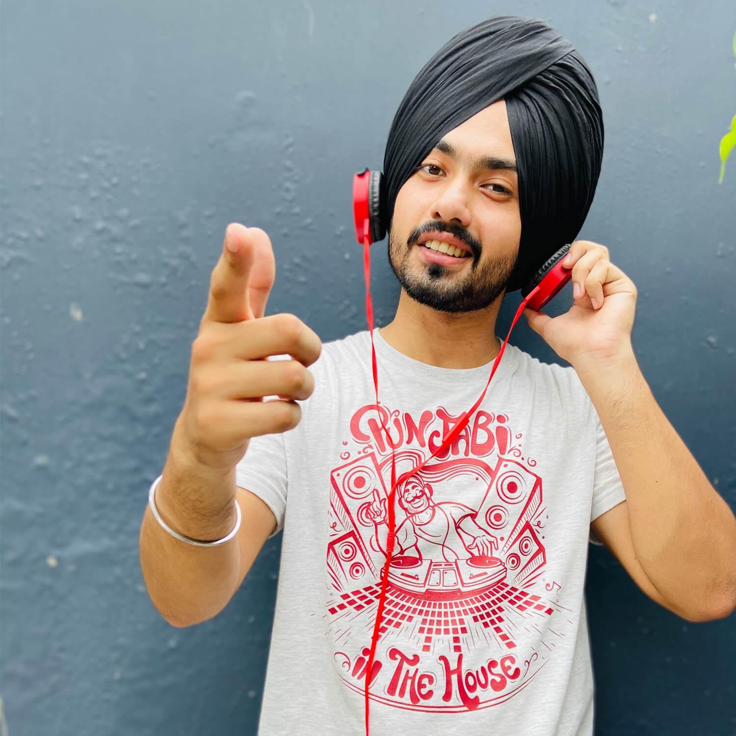 Punjabi in the House - White Melange T-Shirt - Raahi