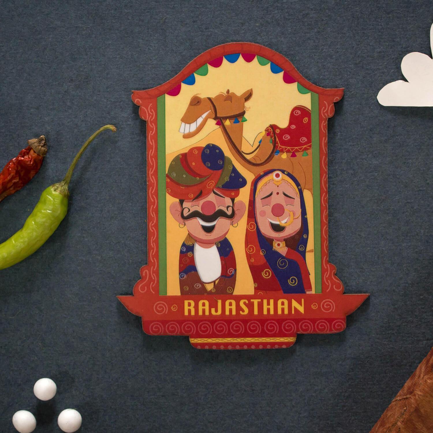 Rajasthani Couple Fridge Magnet - Raahi