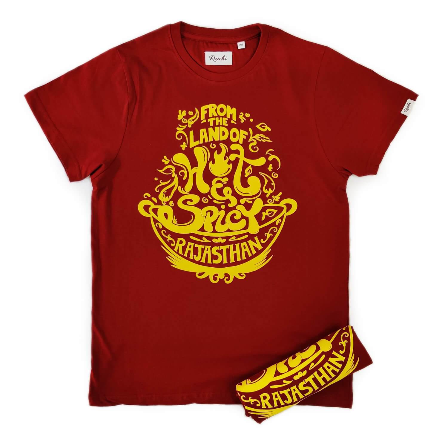 Land of Hot & Spicy Rajasthan - Red T-Shirt - Raahi