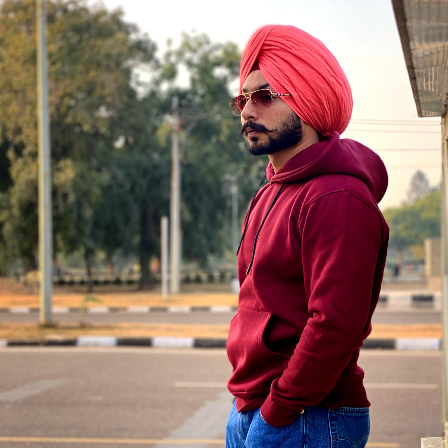 Classic Wine Shade Hooded Sweatshirt