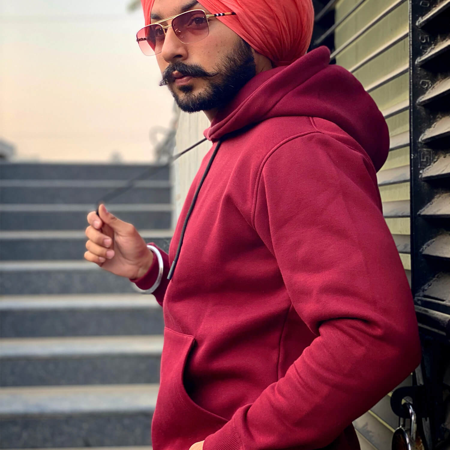 Classic Wine Shade Hooded Sweatshirt