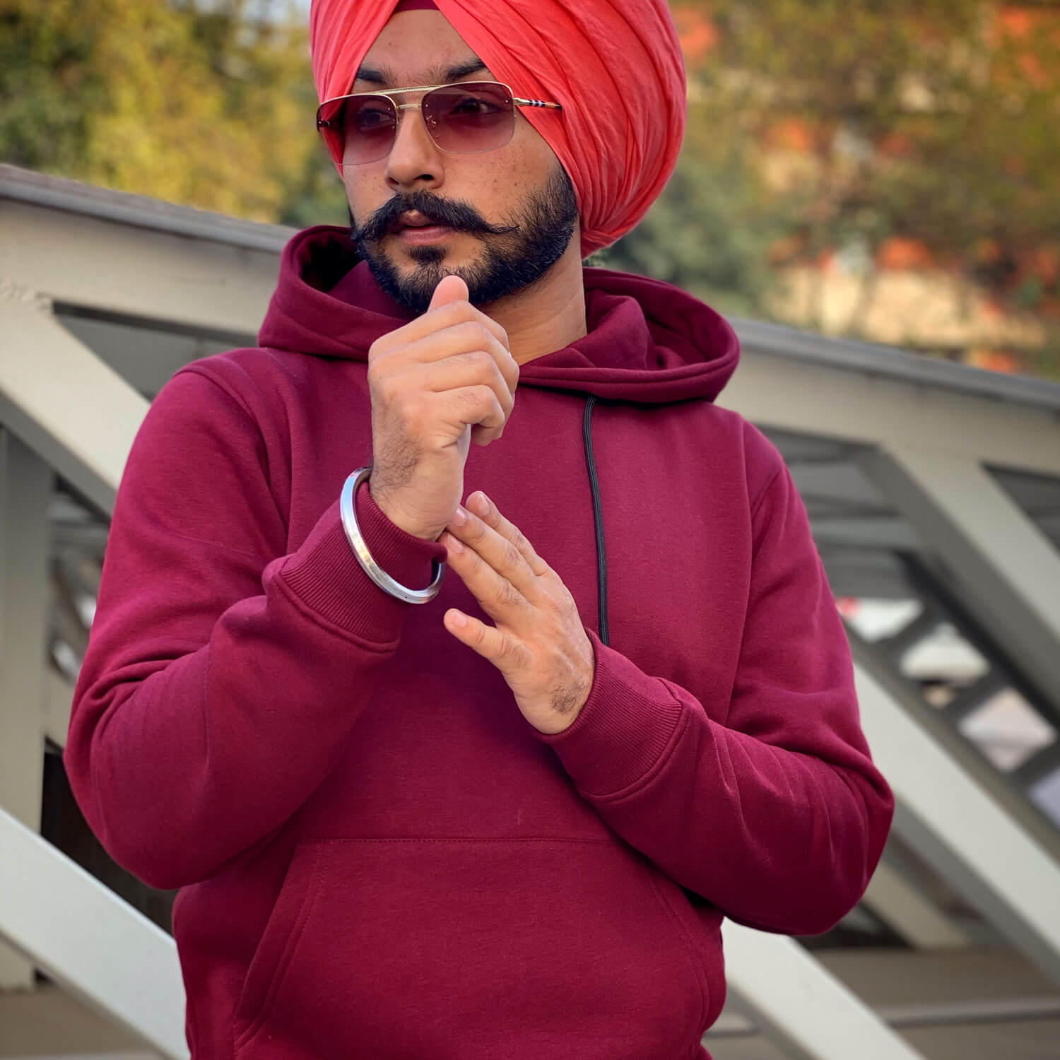 Classic Wine Shade Hooded Sweatshirt