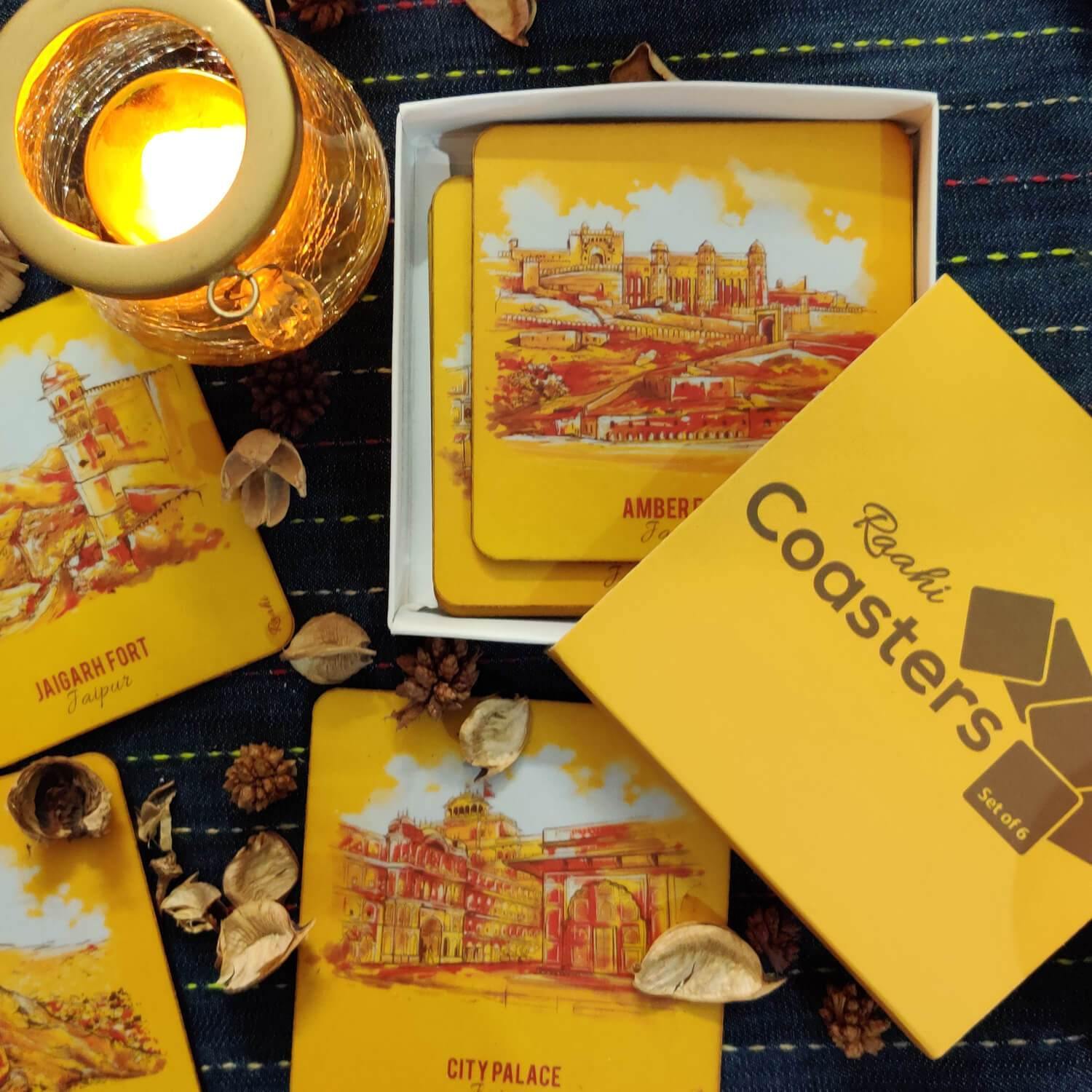 Jaipur Coasters (Set of 6) - Raahi