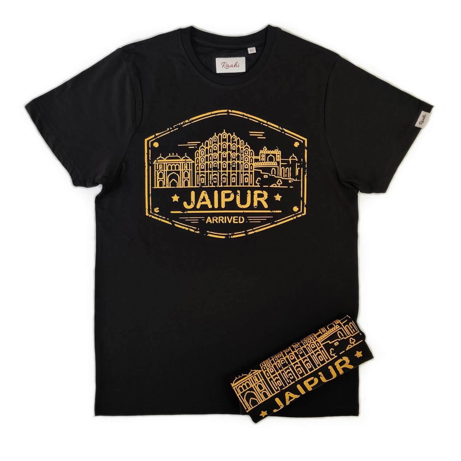 Jaipur Stamp - Black T-Shirt - Raahi