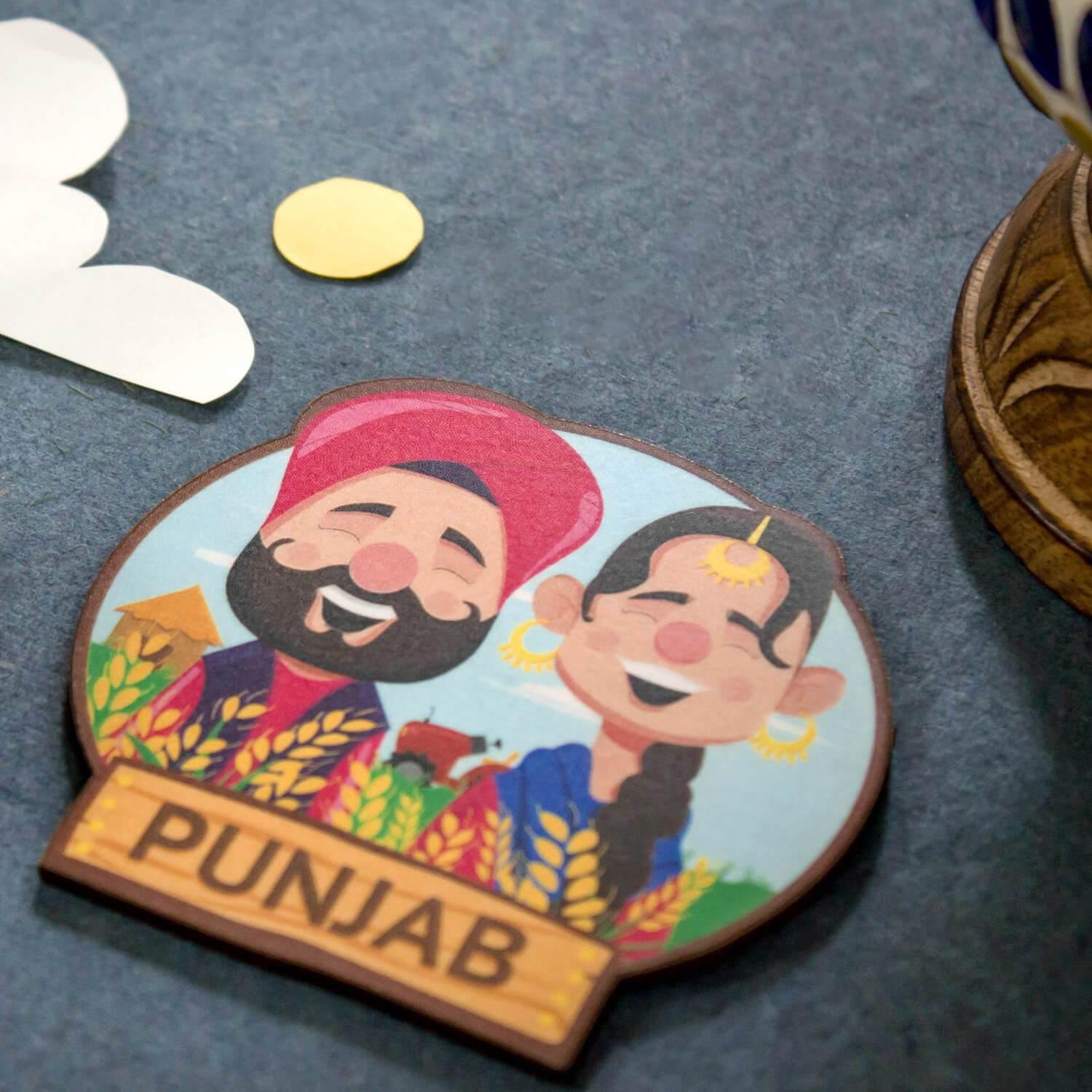 Punjabi Couple Fridge Magnet - Raahi