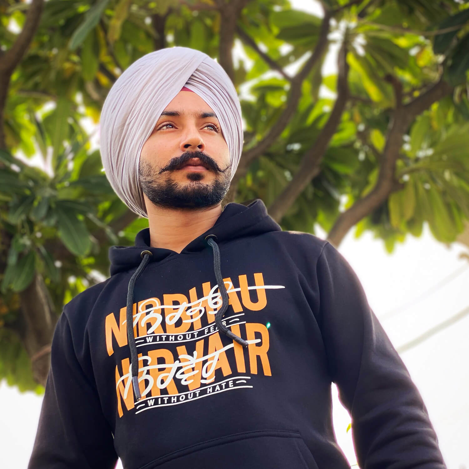Nirbhau Nirvair - Black Punjabi Hoodie